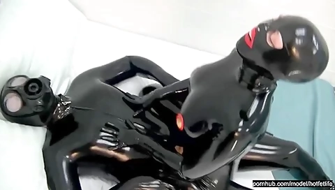 Rubber Fetish Couple Enjoy Their Encasement Latex Bodies And The Good Sex With Gas Mask - Teaser Video
