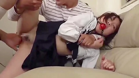Asian teen 18+ With Gag Fetish Walks In Public And Fucked