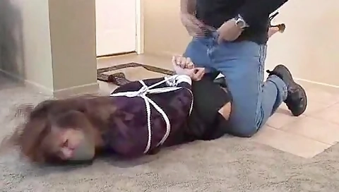 Milf Captured, Bound And Fucked At Home