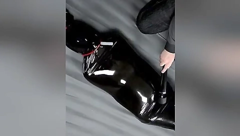Pvc Latex Rubber Cocoon Struggle With Orgasm