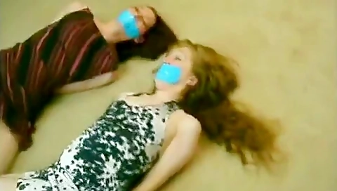 Two Girls Hogtied, Tape Gagged, Chloroformed
