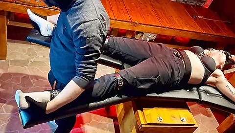 Tickle Torture On St. Andrews Cross